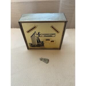 VTG Dime Coin Bank With Key First Savings and Loan Association Works Metal READ